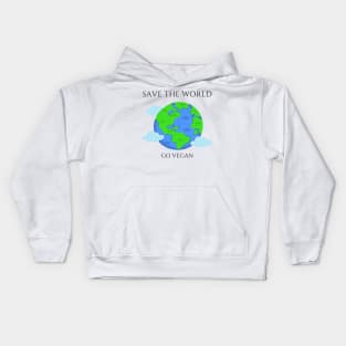 Save The World - Go Vegan Kids Hoodie